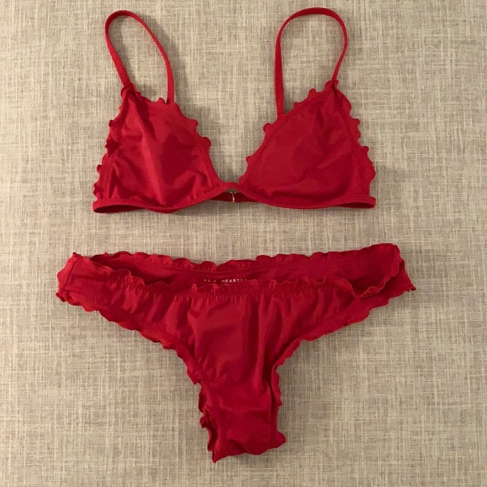 L.A. Hearts Red Two Piece Bikini
